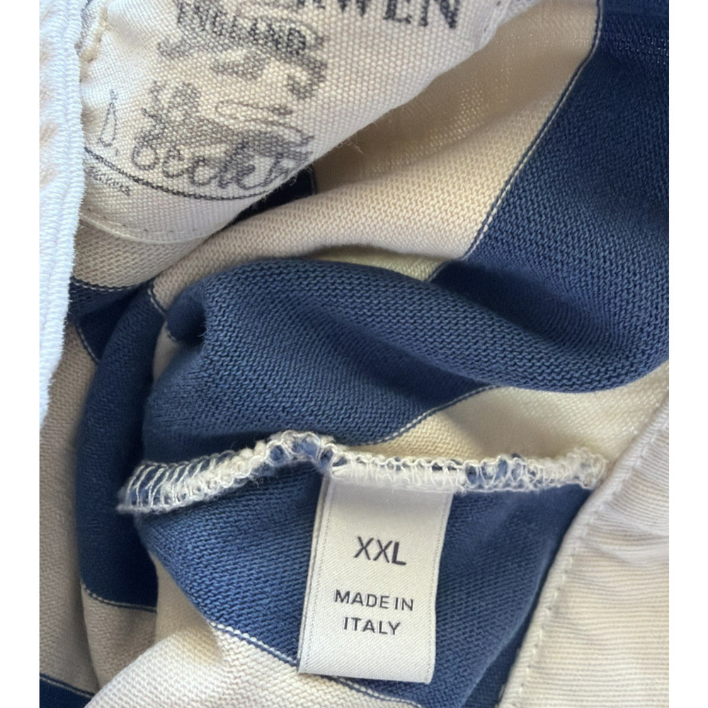 Kent & Curwen Rugby Polo Shirt Men’s XXL Blue Stripe 100% Cotton David Beckham - Picture 4 of 12